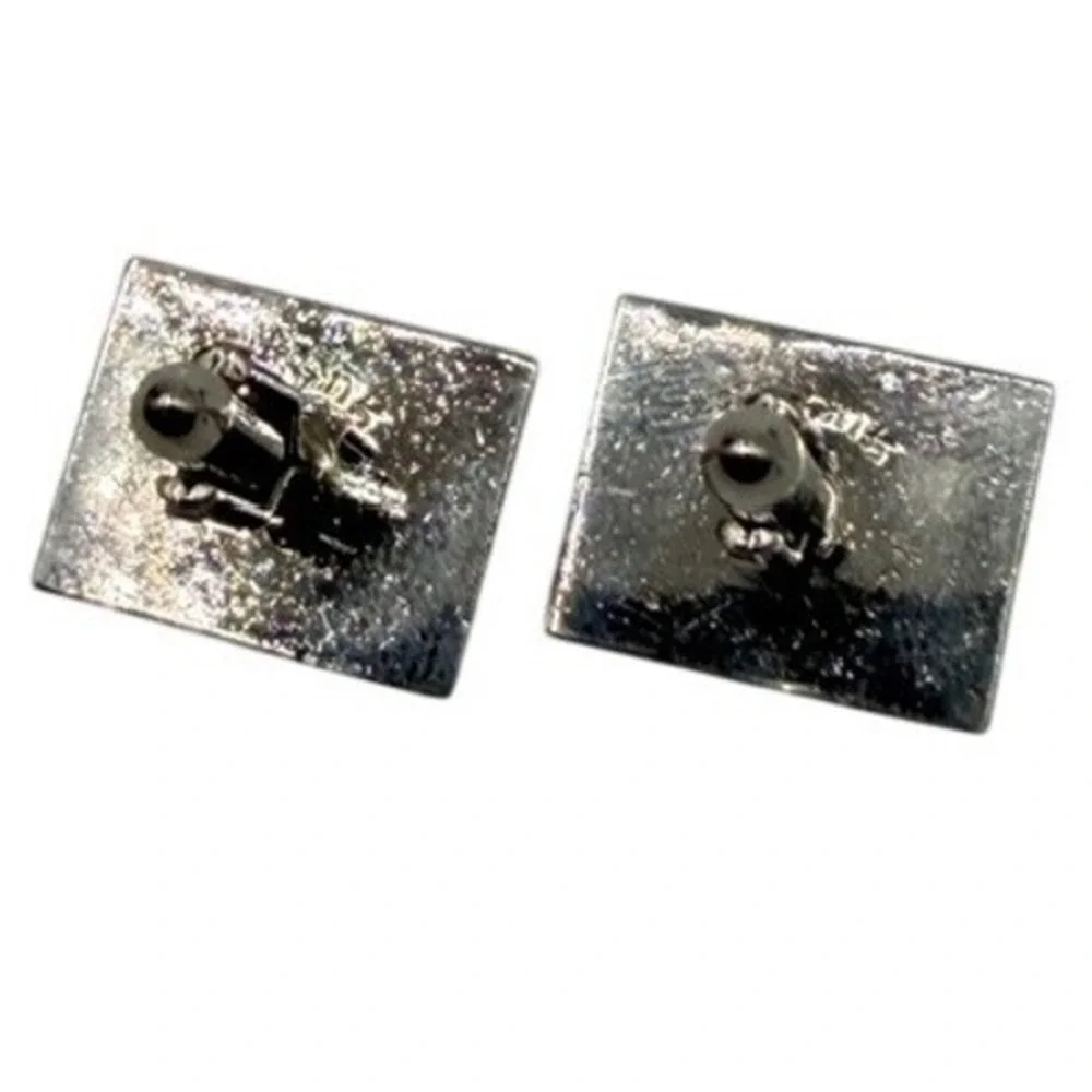 Vintage Swank Anson Mens Cufflinks Tie Bar Lot 5pc Silver Gold Tone Blue Stone